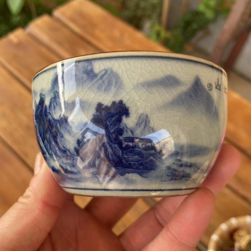景德镇青花瓷主人杯单杯茶杯陶瓷仿古中式品茗杯子
