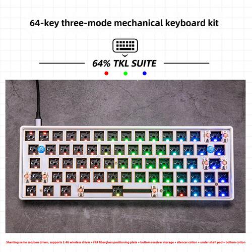 三模Gh60 Pcb机械键盘套件兼容Wooting左手64键61热插拔自定义Rgb