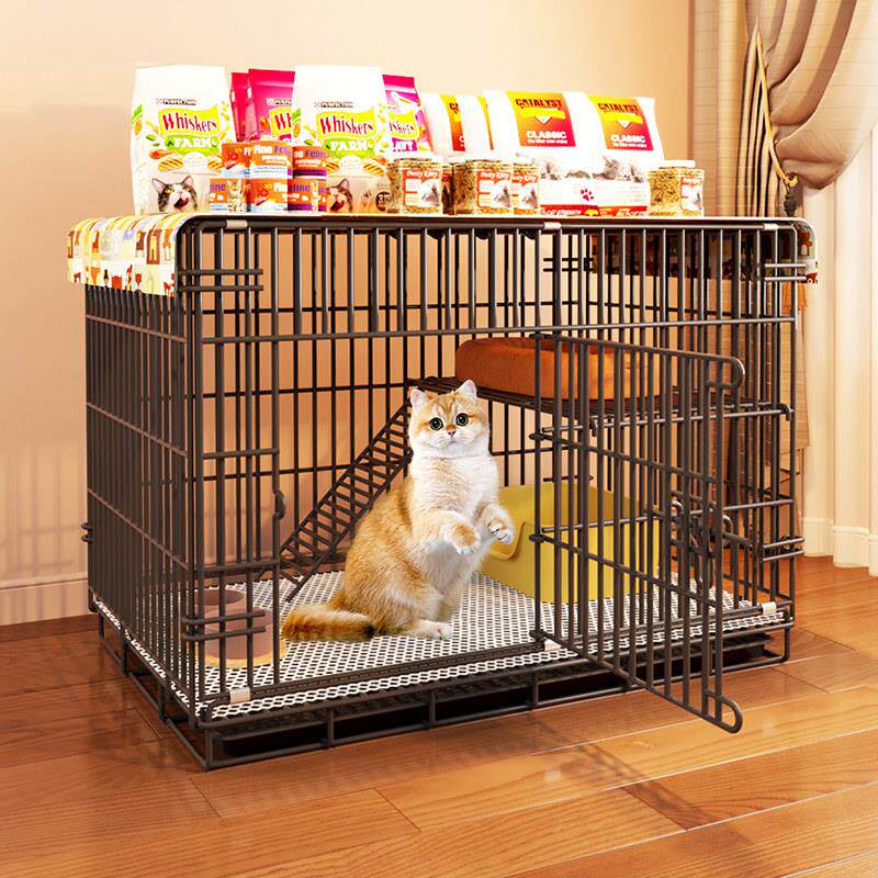 双层猫笼子家用超大自由空间猫窝可折叠可携式猫别墅厕所一体不占