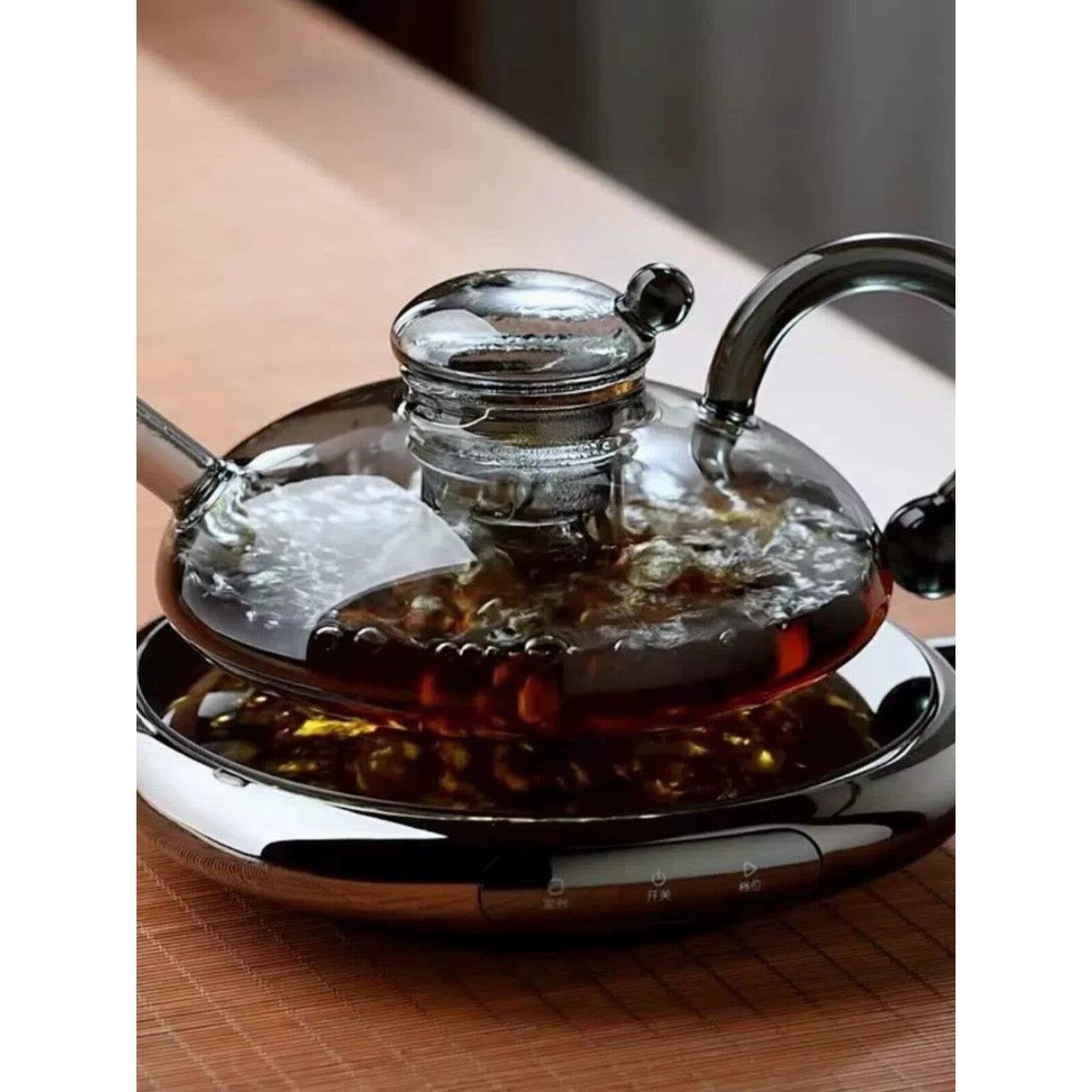 北欧轻奢风玻璃茶具套装花茶水果加热煮茶器高颜值欧式鼠尾茶咖壶