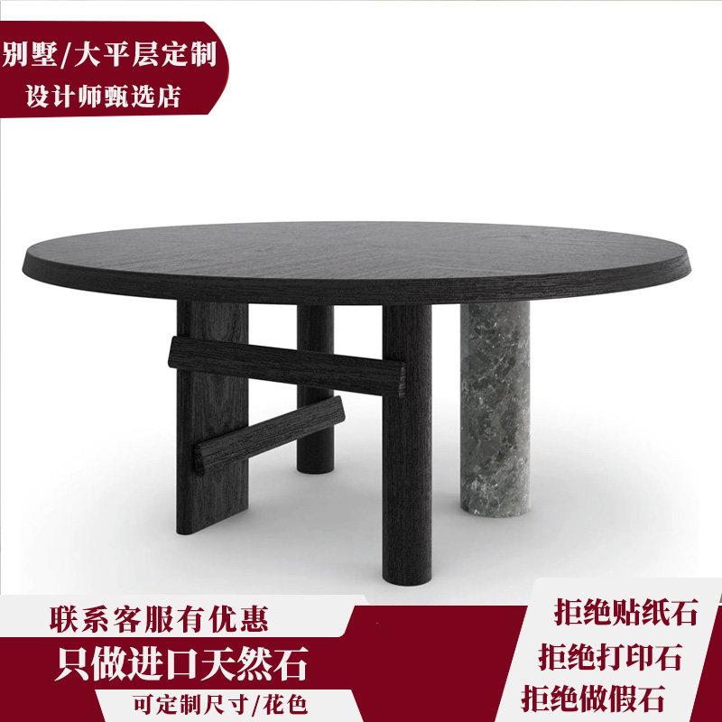 实木餐桌cassina实木圆餐桌大圆桌别墅大平层实木桌饭桌1.6m桌子
