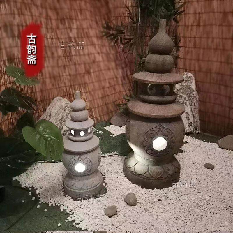 三潭印月西湖石灯石雕石灯笼青石彷古太阳能灯庭院花园寺院摆件
