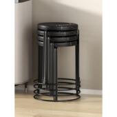 可放叠568家用凳子结实铁艺钢耐筋凳客厅用加厚圆凳客人备用叠叠