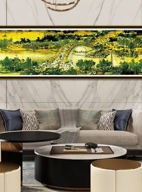 三十米绣满绣清明上河图字绣厅客大幅风景线客M0002厅手工刺绣名