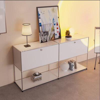 北欧POW中古轻奢简约模块柜网红创不锈钢餐意边风电柜视柜