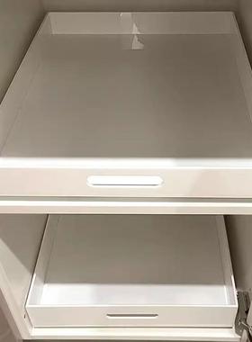 亚克力拉篮橱白色移动托可盘壁柜滑轨抽屉收纳盒储置物架D物yb124