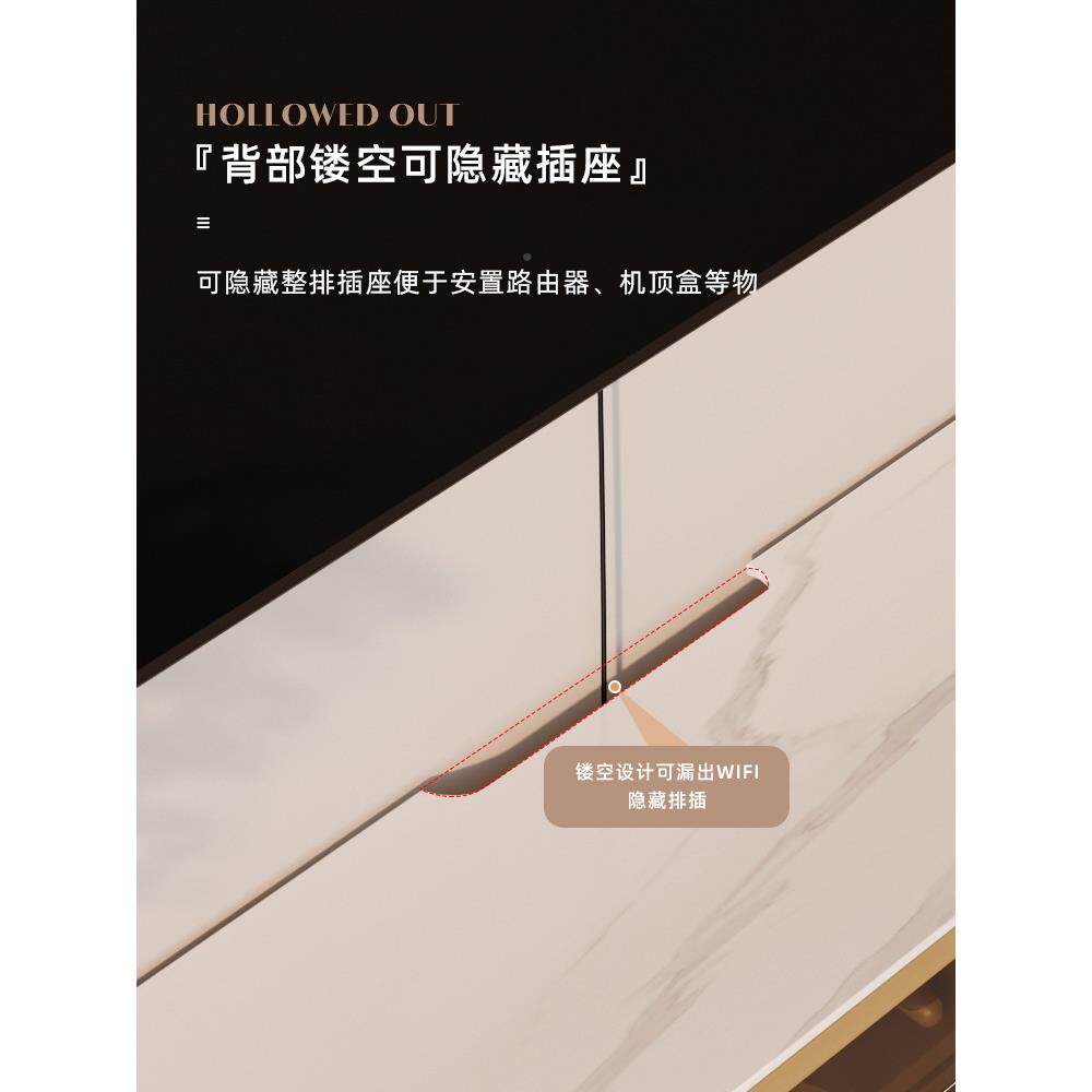 岩板视悬空电视柜几组合玻璃简dsg09约现代奢实木客轻厅小户型电