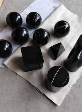 天石然黑根边几大理石台面脚座小桌白子咖材脚礅客厅24639啡茶几