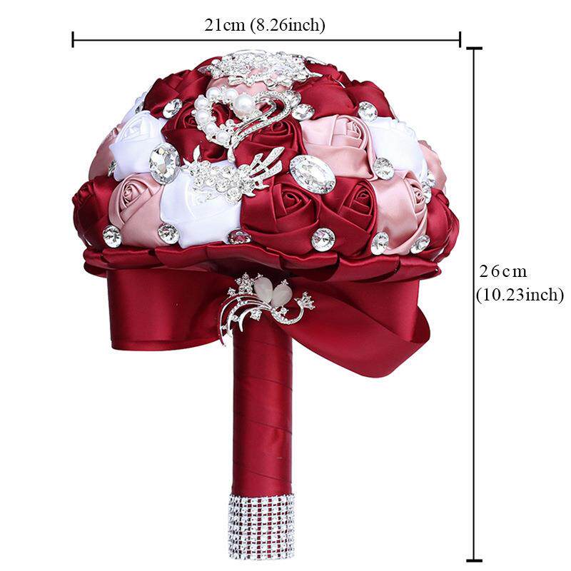 现货款新娘缎带手捧花W228B欧式婚礼用品W缎带玫瑰水手捧花22新8