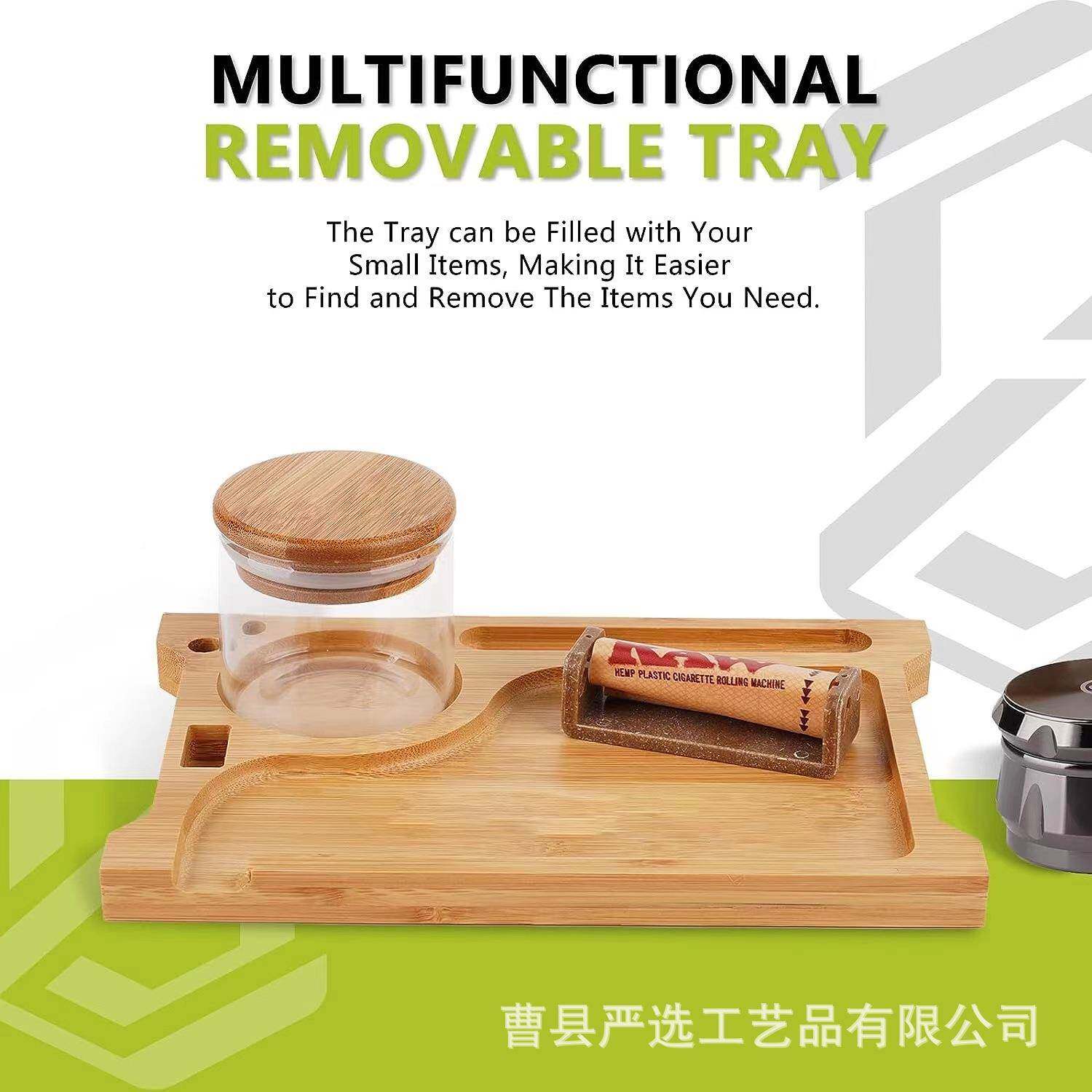 竹制香烟卷烟烟丝竹木收盒桌面木质收纳箱套纳装盒滑YX230904动托