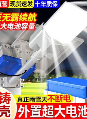 外置电池太阳能路灯照明灯新款户外工程大功率超亮农村led庭院灯