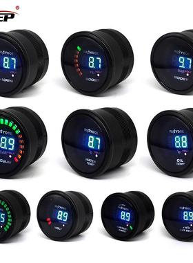 汽车改装车用仪表转速表水温表涡轮表52MM数显2inch 12V二合一表