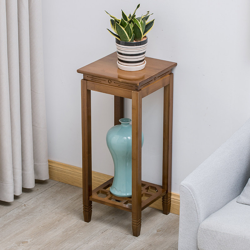 竹花架实木中式客厅室内绿吊兰置物架阳台萝架落地几子花盆景花盆