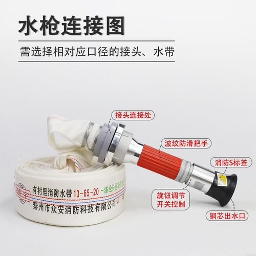 消防多功能水枪高压强力喷雾直流水带65国标森林灌溉两用开花水枪