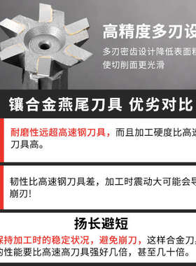 直柄燕尾槽铣刀45/60度20刀镶501630燕尾YG8合金焊接25钨钢