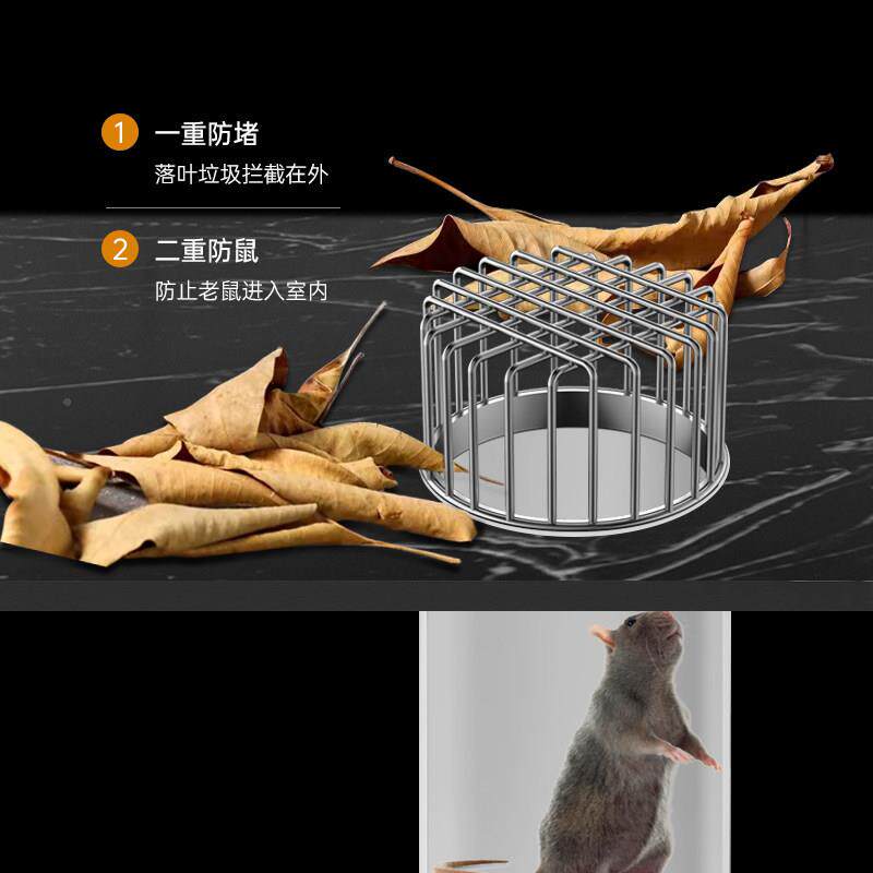 30排圆4不锈钢阳罩台天台地漏屋顶下水道防堵网pvc水天台地漏管口