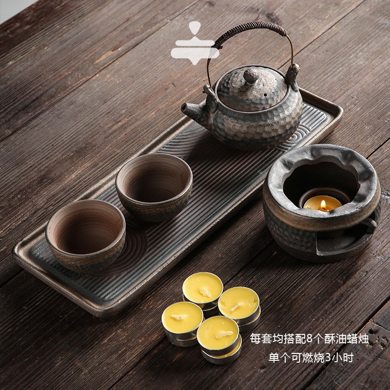 手工锤纹茶器提梁壶套组中式国风家用简约温茶煮茶功夫茶具礼盒装