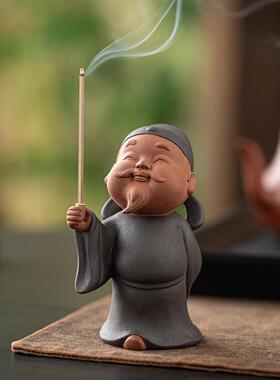 可国风爱李白线香ZYF-588插香陶瓷人物线香炉禅意茶室香桌面座薰