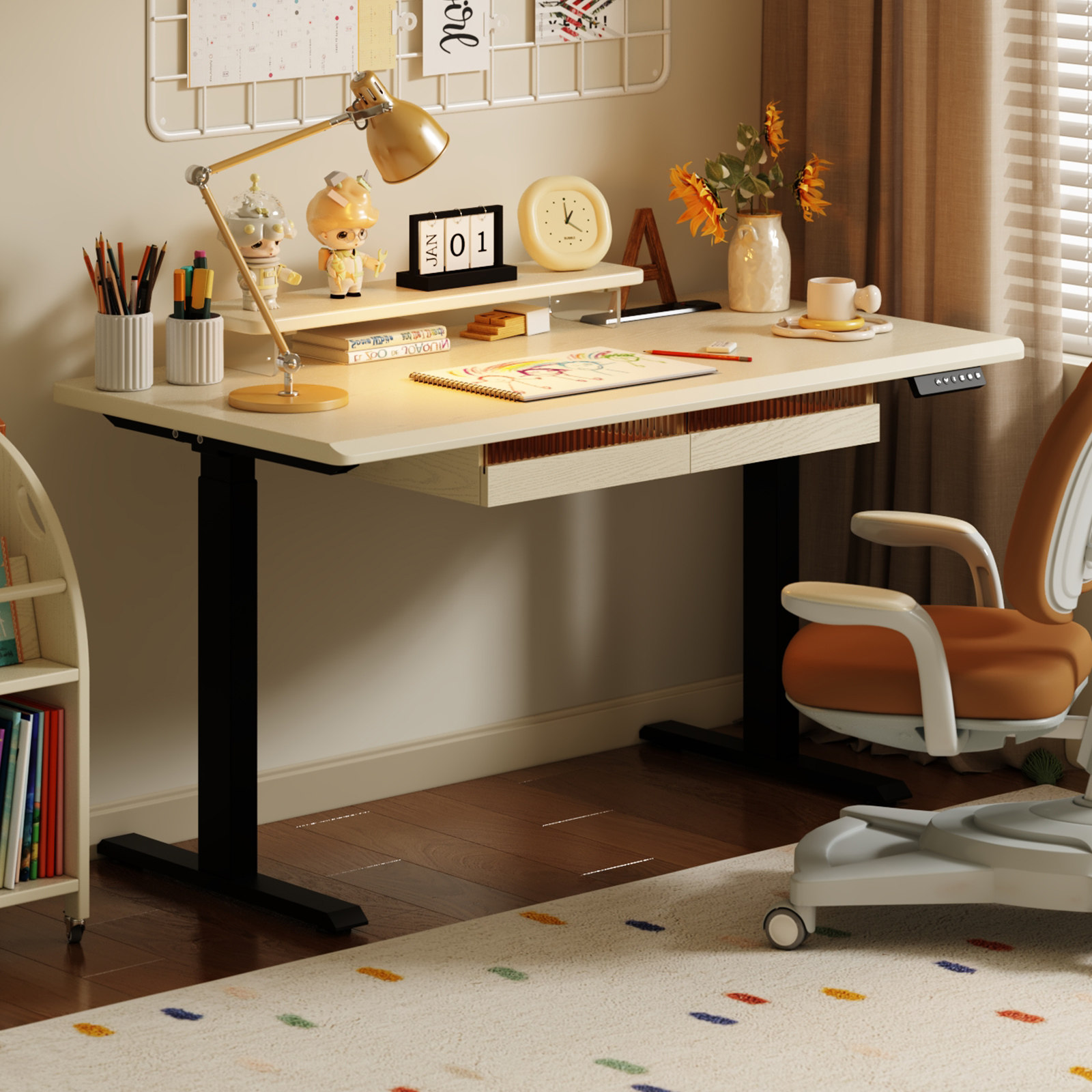 电动升降桌实木电脑桌学习书桌家用办公桌电竞桌智能可升降工作台,住宅家具,电动升降桌,淘宝优惠券,粉丝福利购,淘宝优惠卷