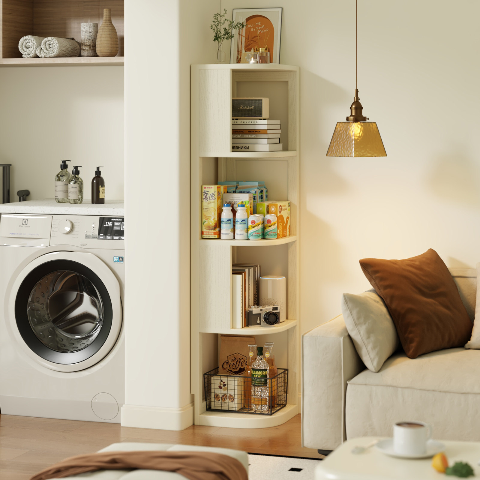 客厅置物架沙发旁多层转角书架卧室落地收纳架洗衣机旁拐角储物架,住宅家具,搁板/置物架/家用陈列架,淘宝优惠券,粉丝福利购,淘宝优惠卷