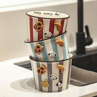 意饭可爱吃饭碗泡面创0碗高颜值米碗陶瓷沙拉水碗果碗家用酸奶碗
