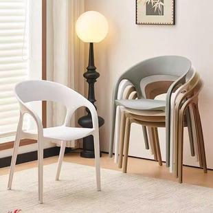 塑料椅子家用家厚餐厅餐桌餐椅舒服久坐商用现代简约凳子靠背椅子