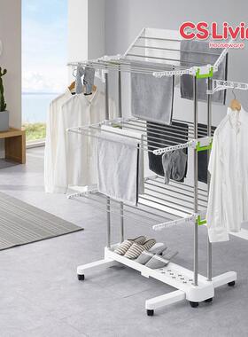 支厂家现货供应6段多功能不移锈钢动折叠晒架翅衣型BR505收纳晾晒