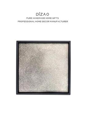 奢灰色马毛托盘现代样QZA板间客厅餐轻厅收纳盘北欧盘简约香薰饰