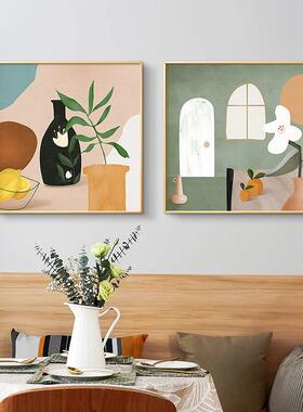 现代简约饭厅餐桌壁装饰画北床欧QB202010客厅挂画小清新餐厅画室