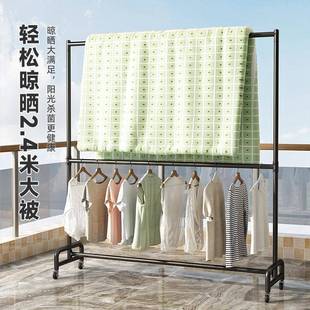 晾卧衣子架轻奢加粗落地折易叠室内家用晒衣架阳台挂衣架简单杆式