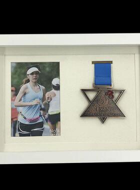 8寸4A3中空立1.5m实木体奖AJP006牌框马拉松c奖牌收纳框展示架摆