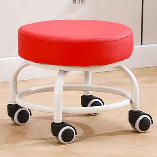 家转鞋圆凳轮换小凳子旋子轮子通VLB用移动中老年椅胖子专用凳子