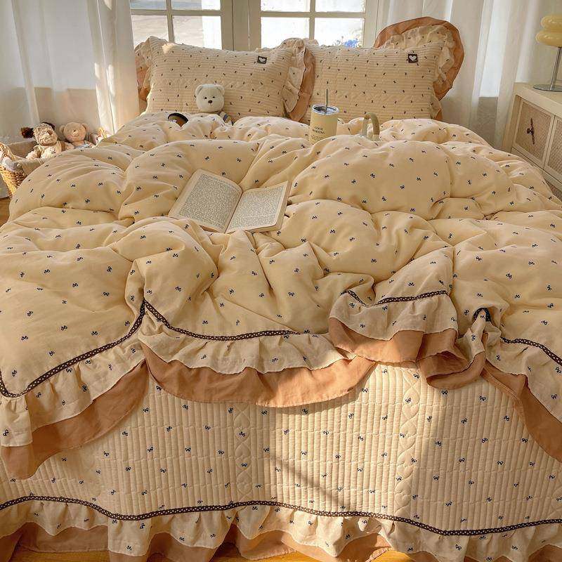 韩式双层纱全棉床盖单件2025新款纯棉榻榻米专用床单被套罩四件套,鲜花速递/花卉仿真/绿植园艺,割草机/草坪机,淘宝优惠券,粉丝福利购,淘宝优惠卷