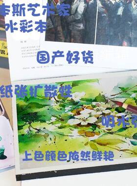 鲁本斯典雅水彩纸水彩本16k8k4k300g细纹棉浆水彩画纸手绘插画