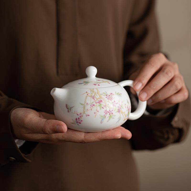 羊脂玉白瓷紫藤花西施壶茶壶单壶女士泡茶壶家用办公室会客泡茶器,鲜花速递/花卉仿真/绿植园艺,割草机/草坪机,淘宝优惠券,粉丝福利购,淘宝优惠卷