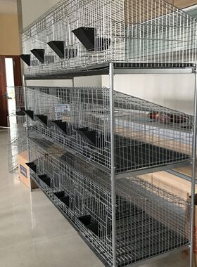 定制兔笼 三层12位层叠式大号兔笼免清粪  养殖场兔笼 子母兔笼