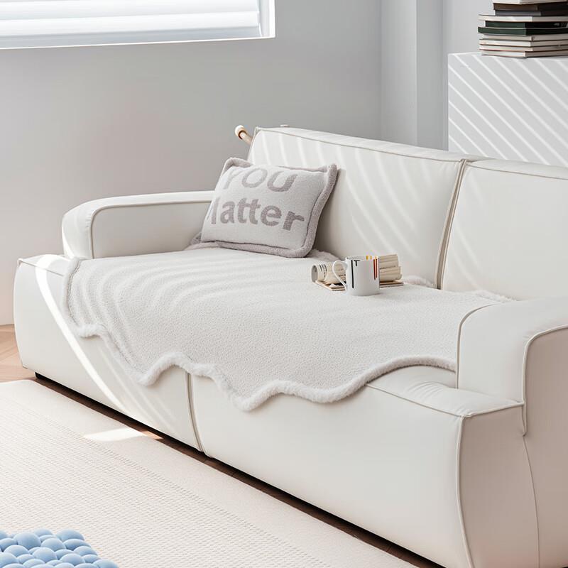 异形奶油风沙发垫2024新款秋冬季直排一片式沙发盖布坐垫四季通用