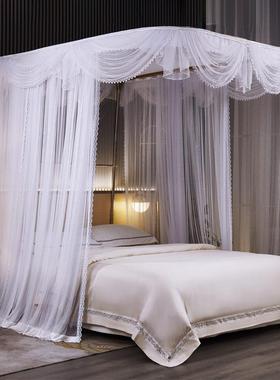 年87201年u型导轨蚊家用20帐24新款高级公主风加厚加密卧室好廷宫