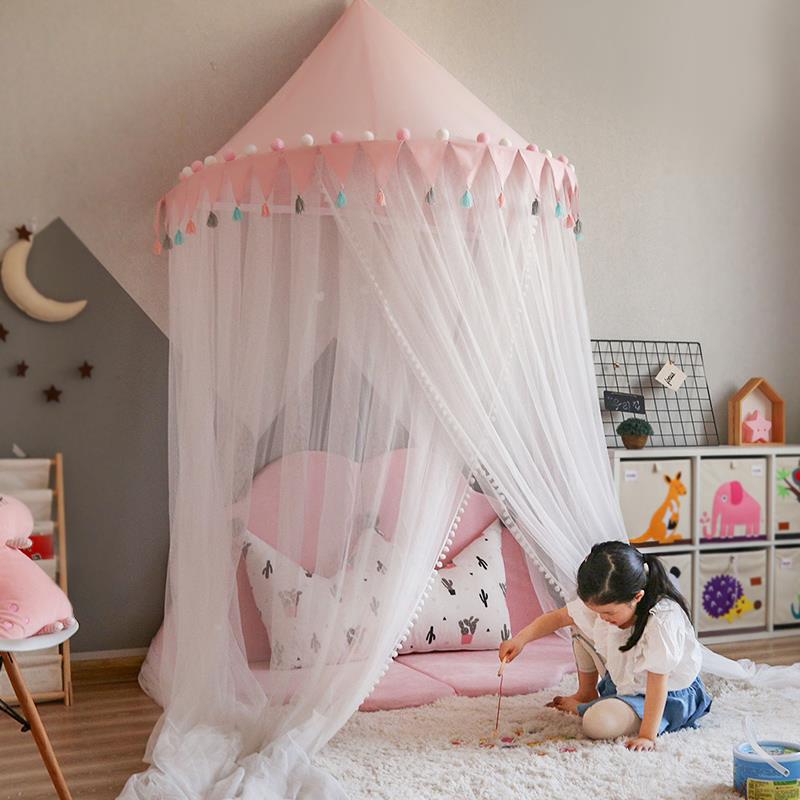 i公主风儿童蚊帐吊顶圆顶免xbjwz001s安装幔1.5m1n.8米/1.床2女孩