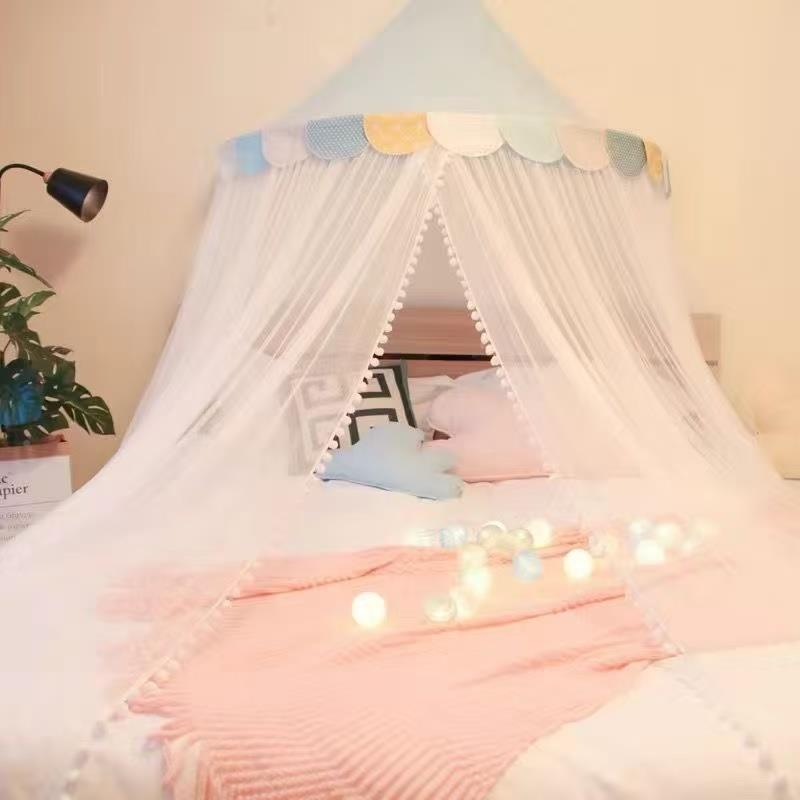 帐公童主EZC儿风圆顶吊挂落地半圆床幔帘女孩房间婴儿床帐防蚊落