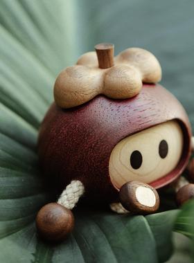 原上城山设竹可饰爱特别实木家居NWF桌面小摆件装品原创日常礼计