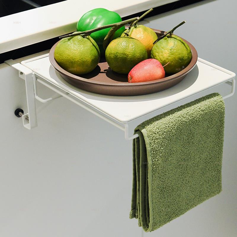 MRM打R厨房可折台面置板物叠架橱柜门厨房悬挂桌家用免孔辅助台隔