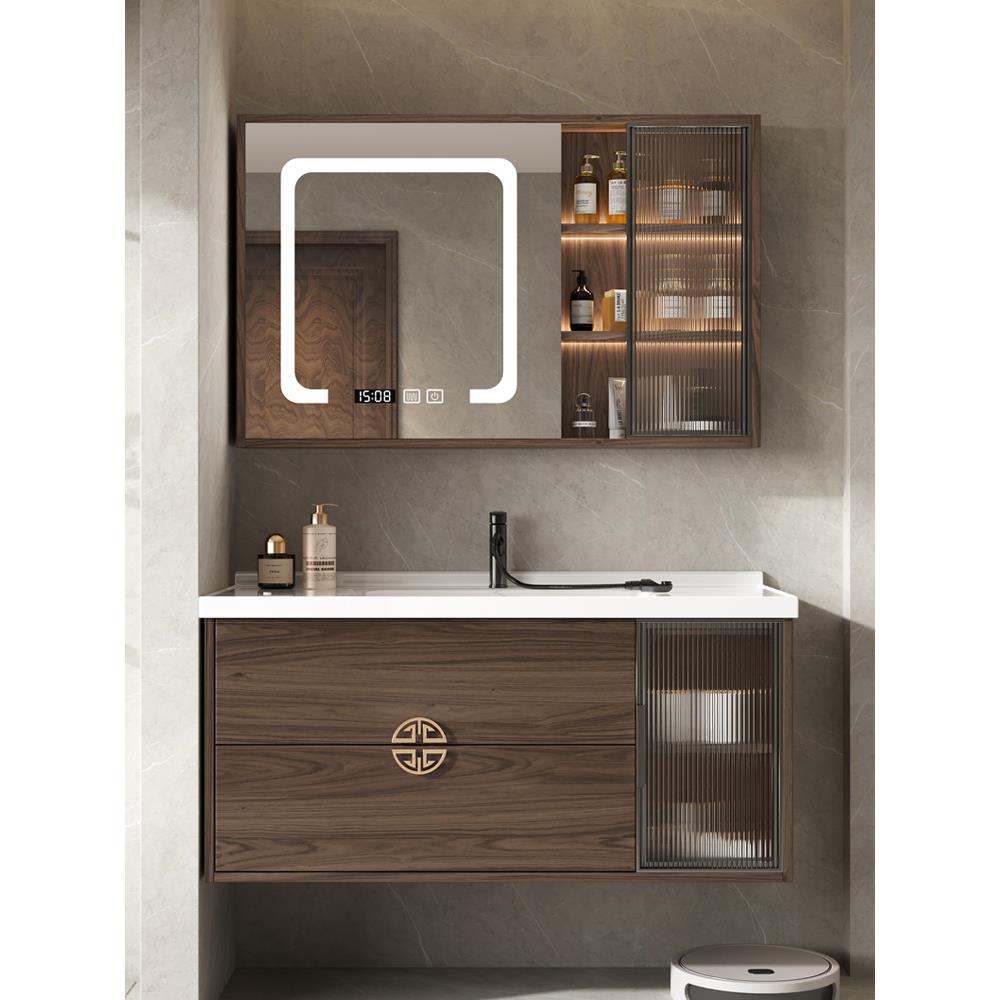 现代新中式脸浴室盆柜组合一体陶瓷瓷盆卫生间t11洗漱台陶洗手洗