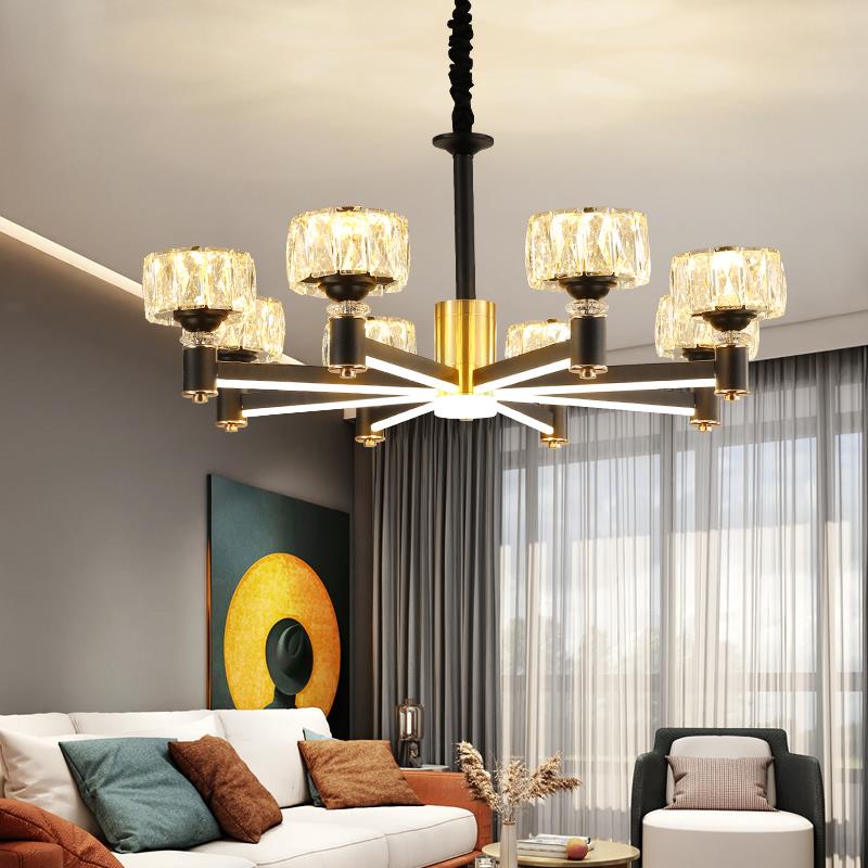 北欧轻奢水晶吊灯臂发光档卧意室餐厅高大9898气家用创灯个性2024