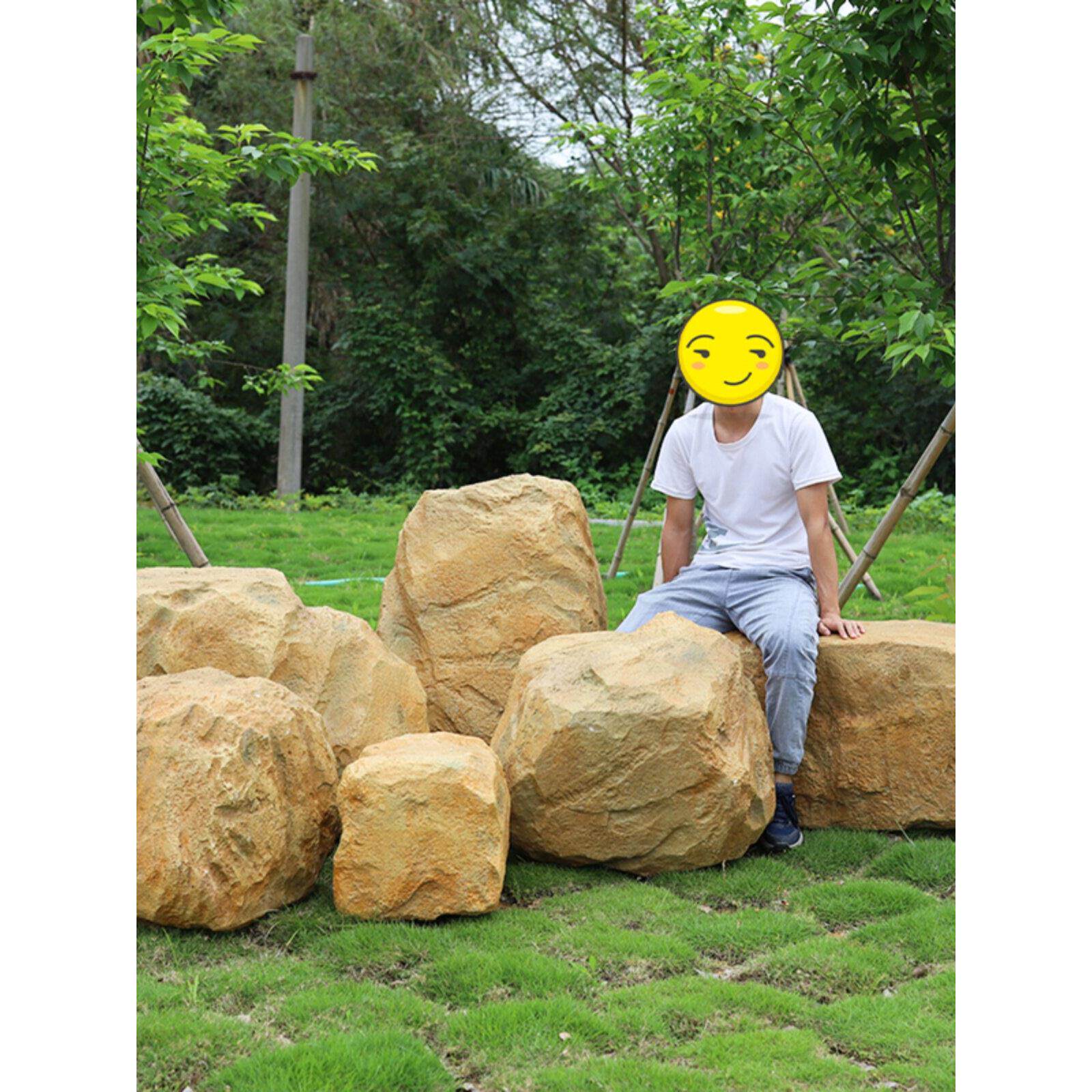玻璃钢模拟假石大型摆件户外庭院景观美化装饰园林假山拍摄道具景