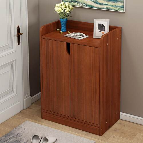 鞋柜简易多功能收纳玄关仿实木进门防尘鞋柜家用大容量门口鞋架