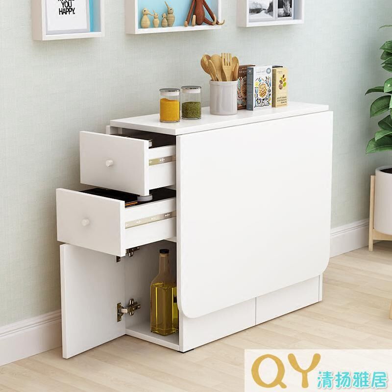 家用实木质多功能餐桌小户型可伸缩简易折叠餐桌饭桌木椅凳子组合