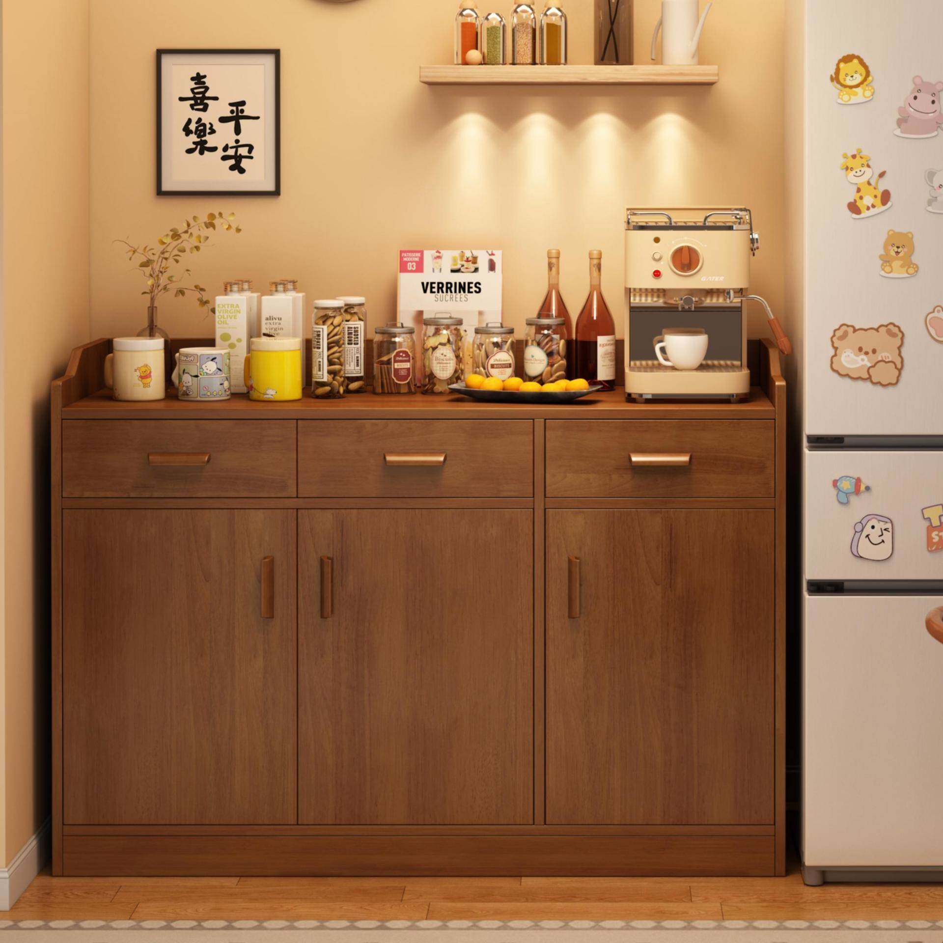 餐边柜靠墙一体储物柜客厅置物柜茶水柜实木色厨房橱柜落地备餐柜,电子元器件市场,其它元器件,淘宝优惠券,粉丝福利购,淘宝优惠卷