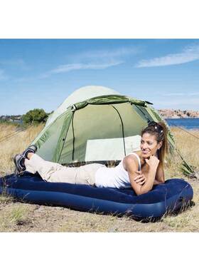 Bestway 67224 单人加大内置脚泵植绒床垫 户外室内充气床