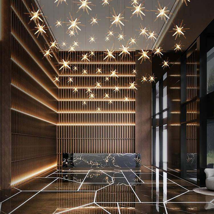 组合星星吊灯客厅灯售楼部沙盘大厅灯婚庆工程灯具海胆楼梯长吊灯,鲜花速递/花卉仿真/绿植园艺,割草机/草坪机,淘宝优惠券,粉丝福利购,淘宝优惠卷